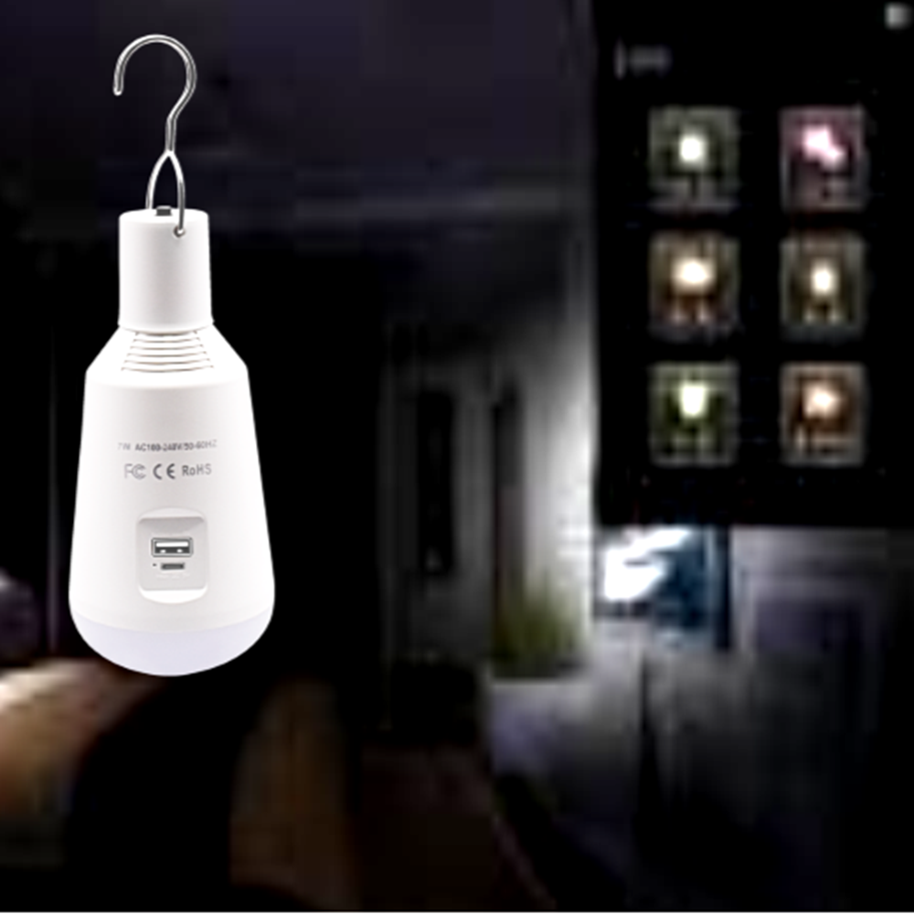 HH168A Camping Lights Outdoor LED Emergency Light ABS Multi-functional LED Bulb 5V Output Power Bank With Hook Emergency Light Bulb