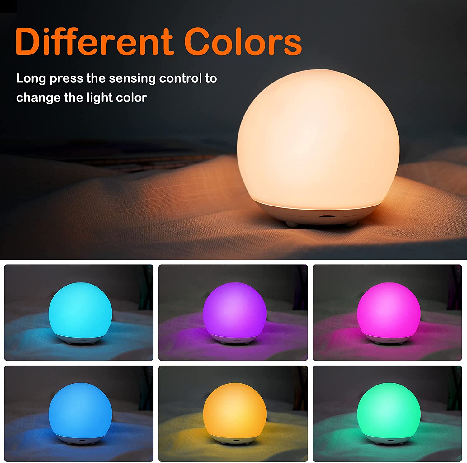 HH-215 Multi Functional 3D Night Light 6 Color Modern Decorative Lighting Bedroom Night Light Ball Led Table Lamp ABS Minimalism