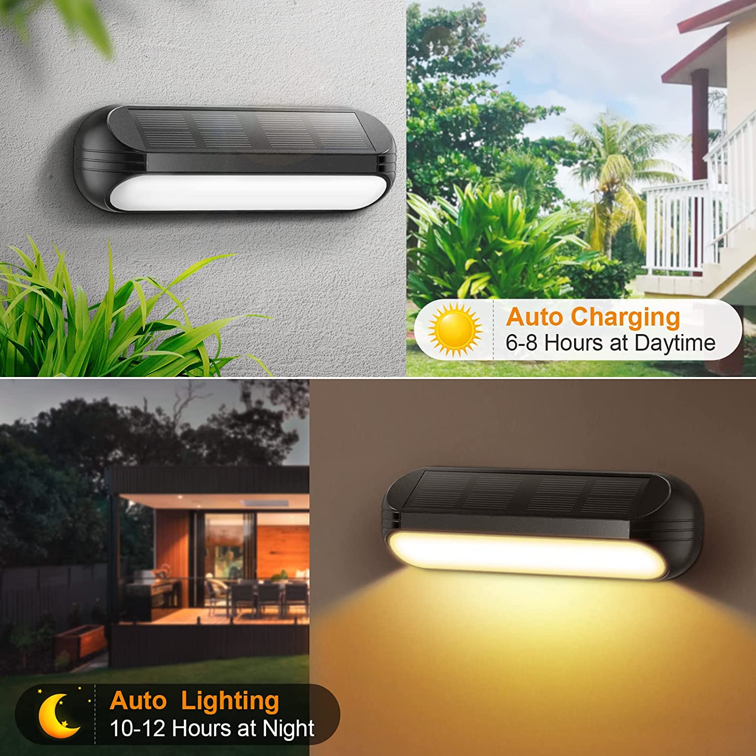 Fence Light Outdoor LED Solar Upgraded Waterproof Garden Outdoor Yard Recessed Light For Stairs Step Lights Wall Lamp