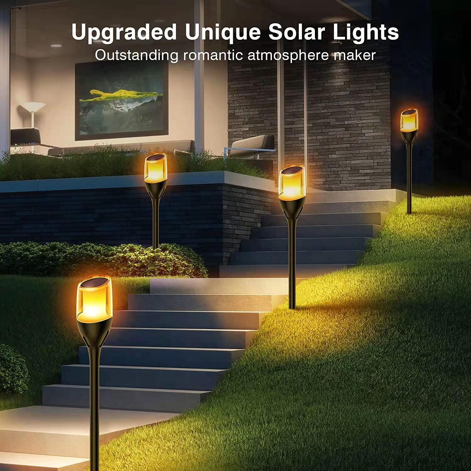 HH230 New Street Fence Garden Light Heatproof Lighting Outdoor Waterproof Led Romantic Solar Light For Garden 360 Degrees Attractive