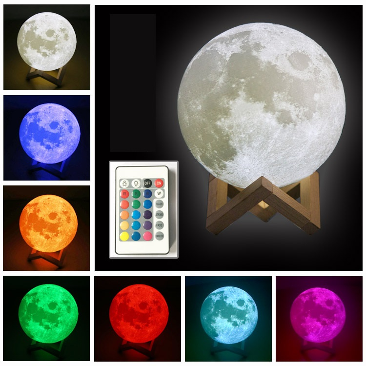 3D LED 2/3/16 colors Lunar Mars Jupiter LED Moon Light Galaxy Planet Lamp Earth Lamp Hand Drawn Remote Control Switches