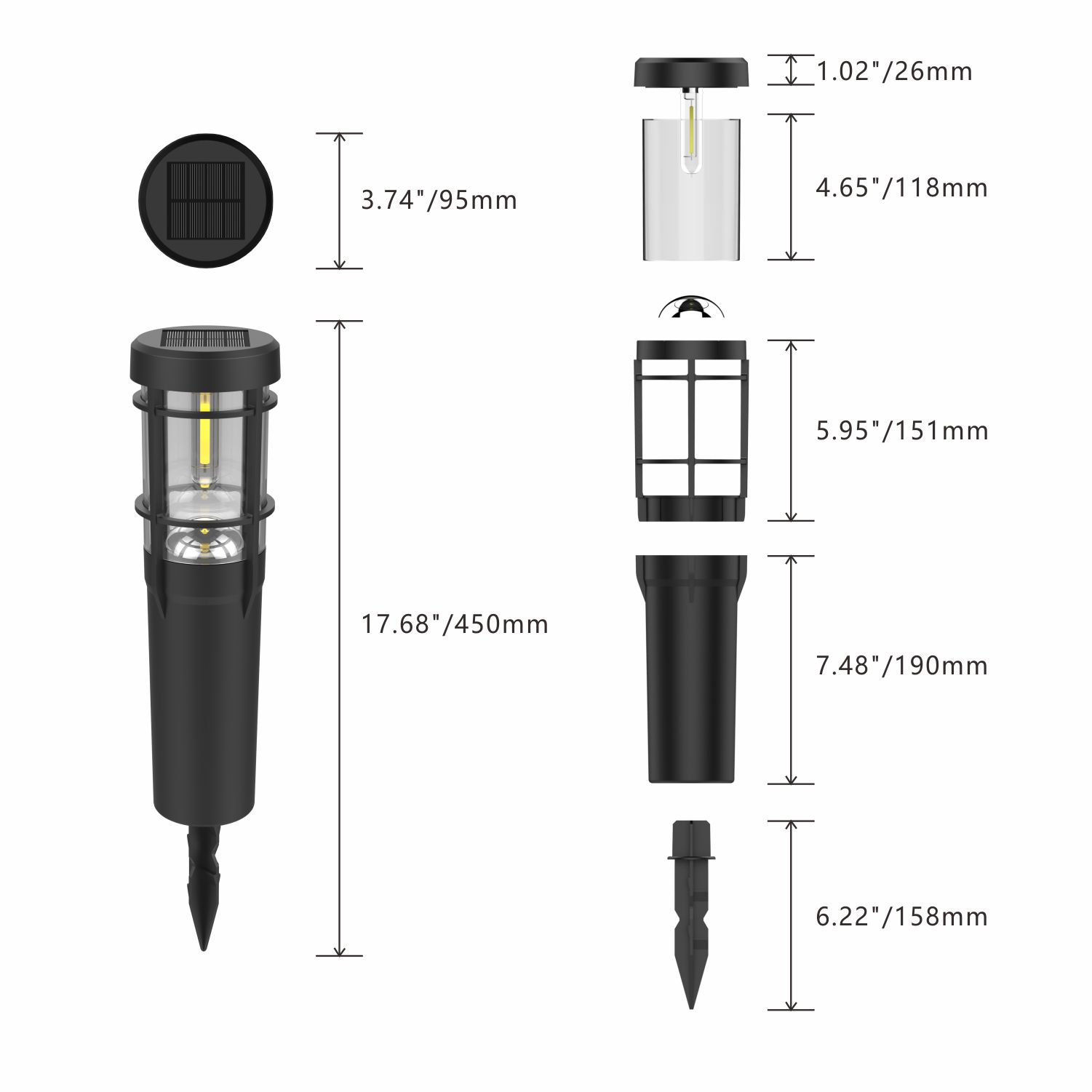 LED Night Light Solar Street Lights Outdoor Waterproof Solar Powered Garden Lights Atmosphere IP65 High Temperature Resistance