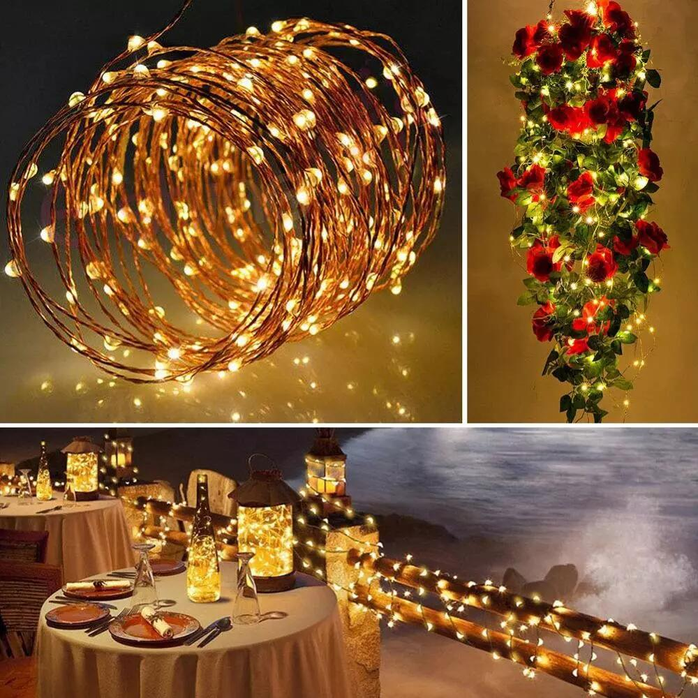 Led RGB Fairy Lights String Lights Christmas Decoration LED Strip Light Outdoor Waterproof  Solar Energy  Outdoor Decoration