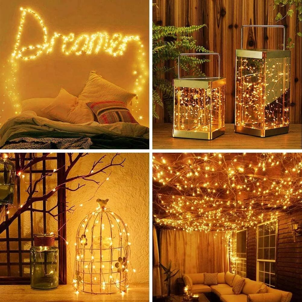 Led RGB Fairy Lights String Lights Christmas Decoration LED Strip Light Outdoor Waterproof  Solar Energy  Outdoor Decoration