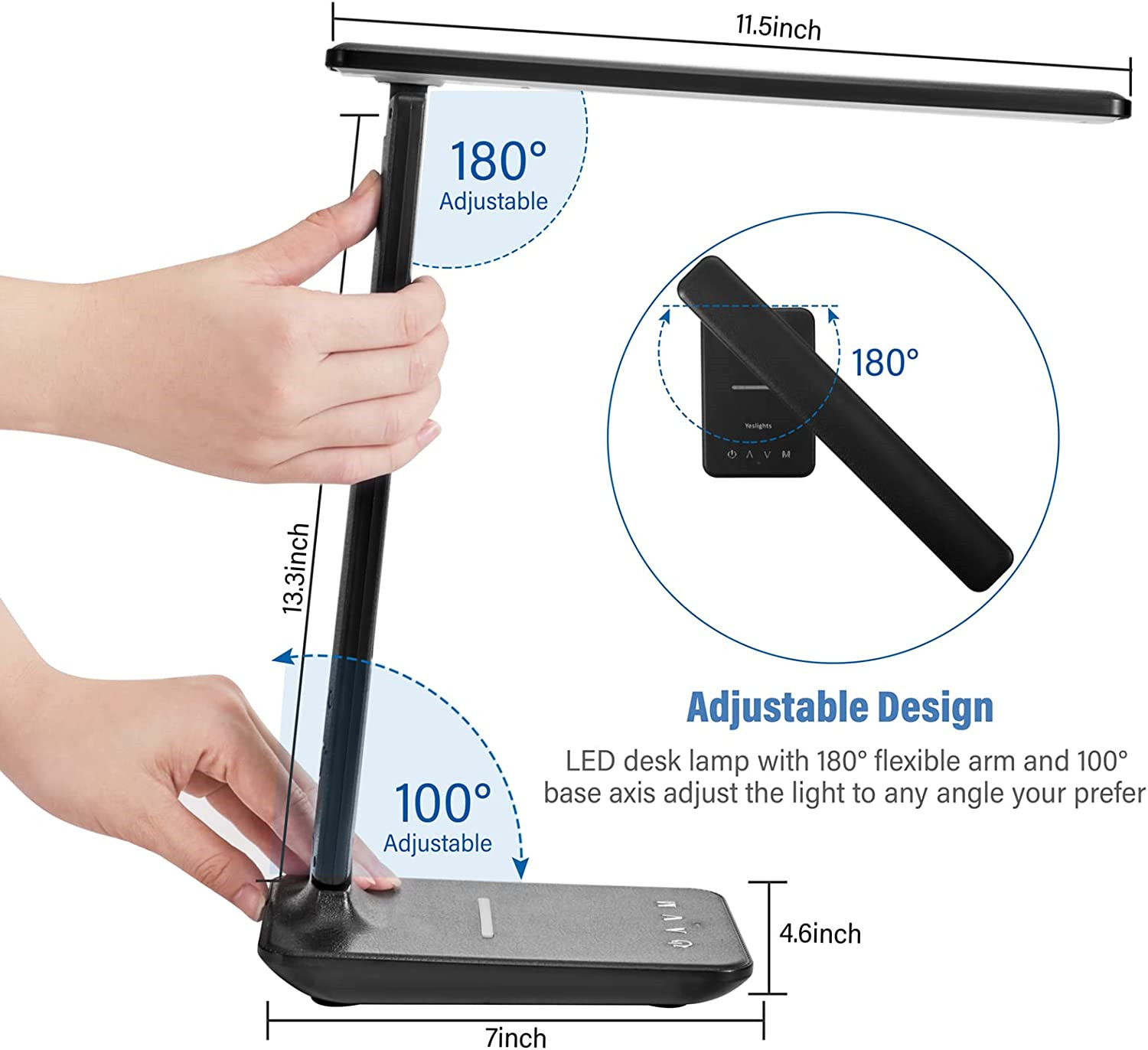 Eye Protection LED Table Lamp With USB Port LED Alarm Clock Touch Clock USB Portable Office Table Reading Table Lamps