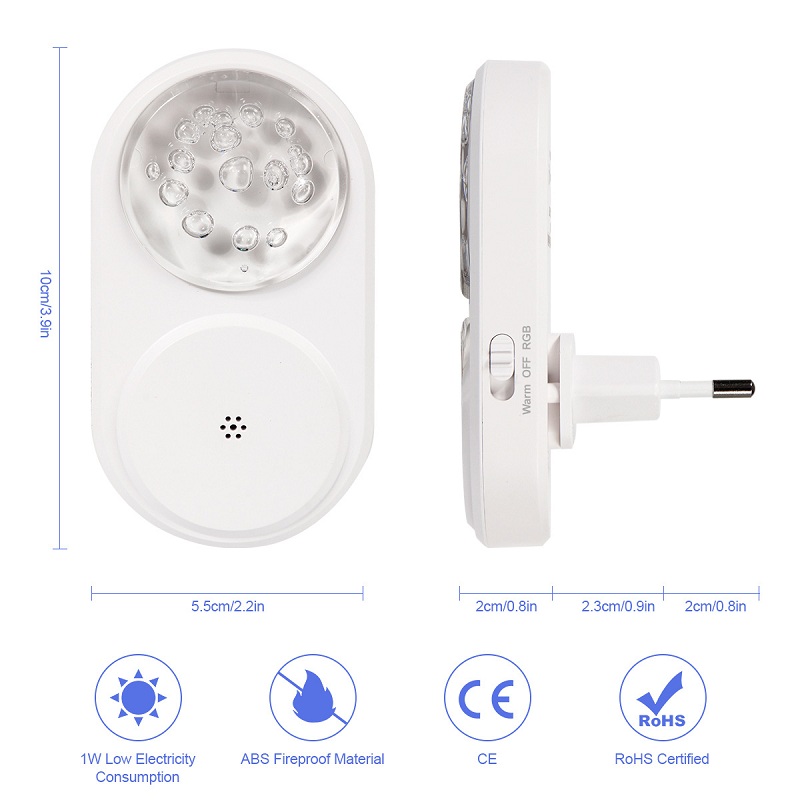 LED RGB Other Home Decor Wall Photocell Sensor Night Light EU Plug 8 Colors Warm Light Bedside Corridor For Baby