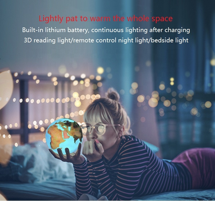 Remote Control Switches LED 2/3/16 Colors Planet Lamp Earth Lamp Hand Drawn Home Decoration Items Pat Pat Lamp