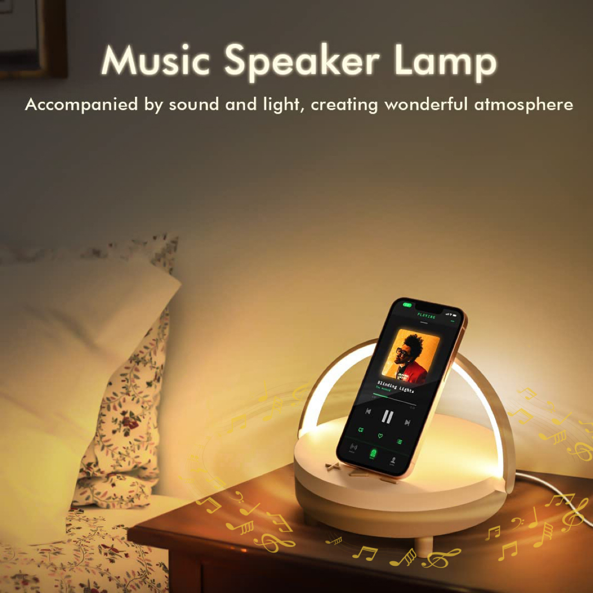 HHS33 Bluetooth Speaker Wireless Touch Control Music Lights Speaker Lamp Innovative Indoor Desk Lamps LED 3 in 1 LED Wireless Speaker