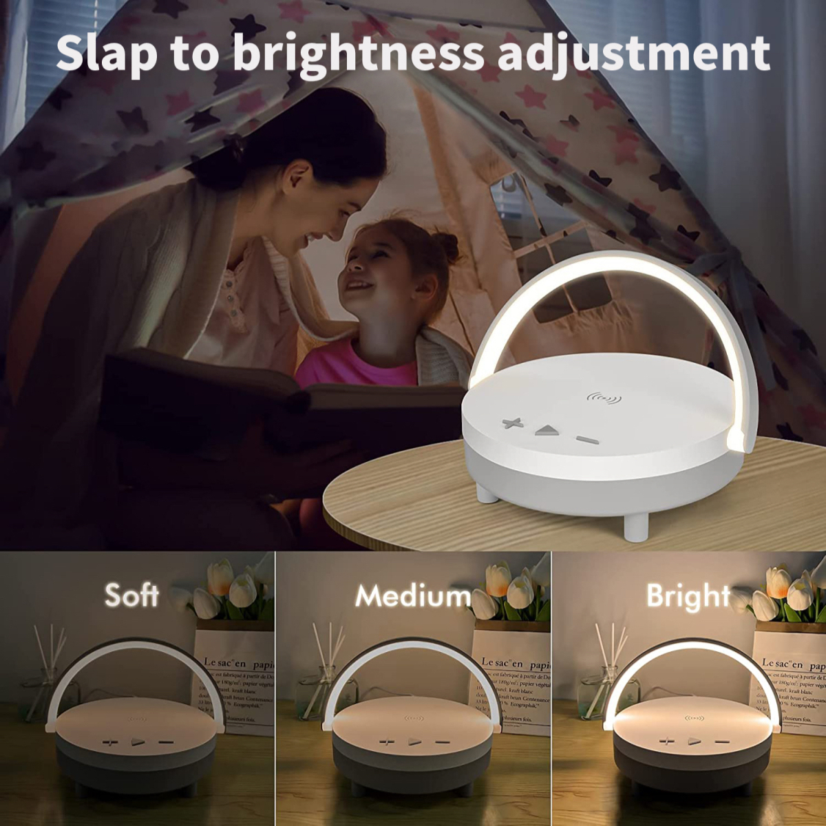 HHS33 Bluetooth Speaker Wireless Touch Control Music Lights Speaker Lamp Innovative Indoor Desk Lamps LED 3 in 1 LED Wireless Speaker