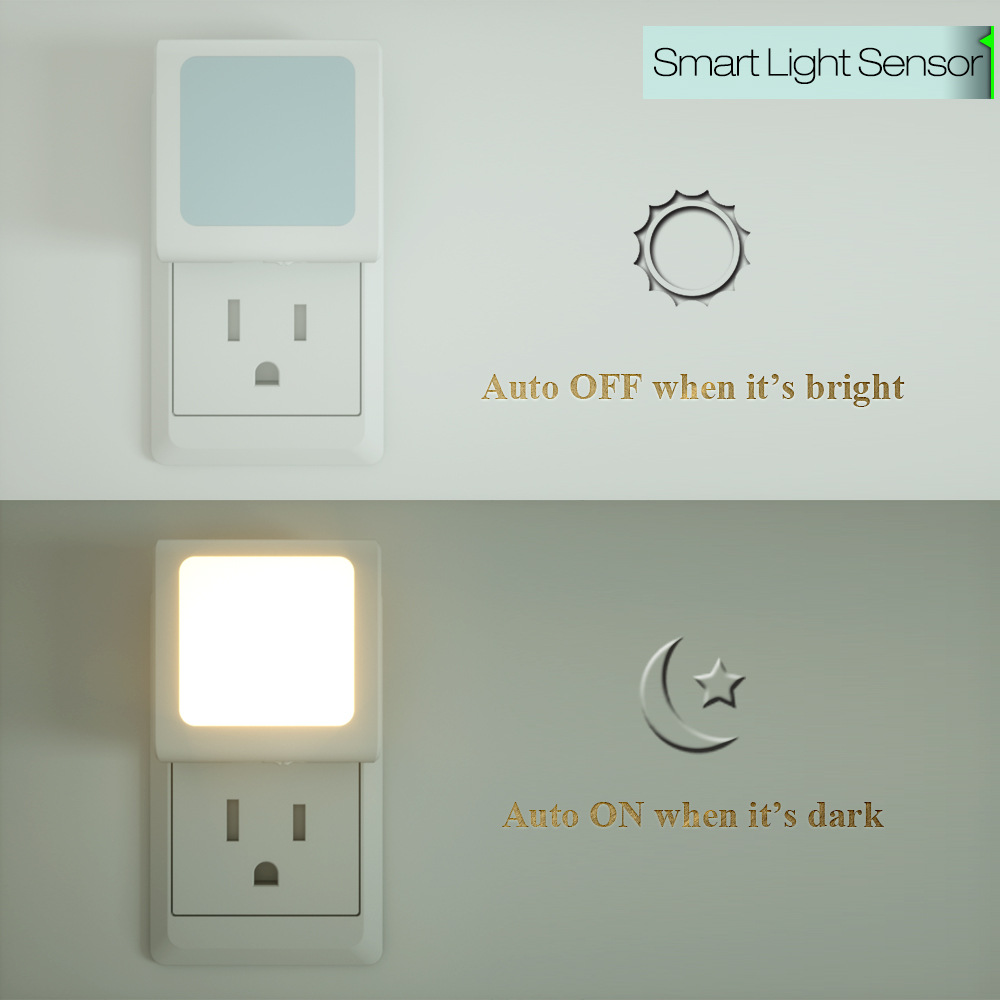 HHN32Hot Selling  LED Night Light 3 Colors Dimming Plug In Night Light For Bedroom Living Kids