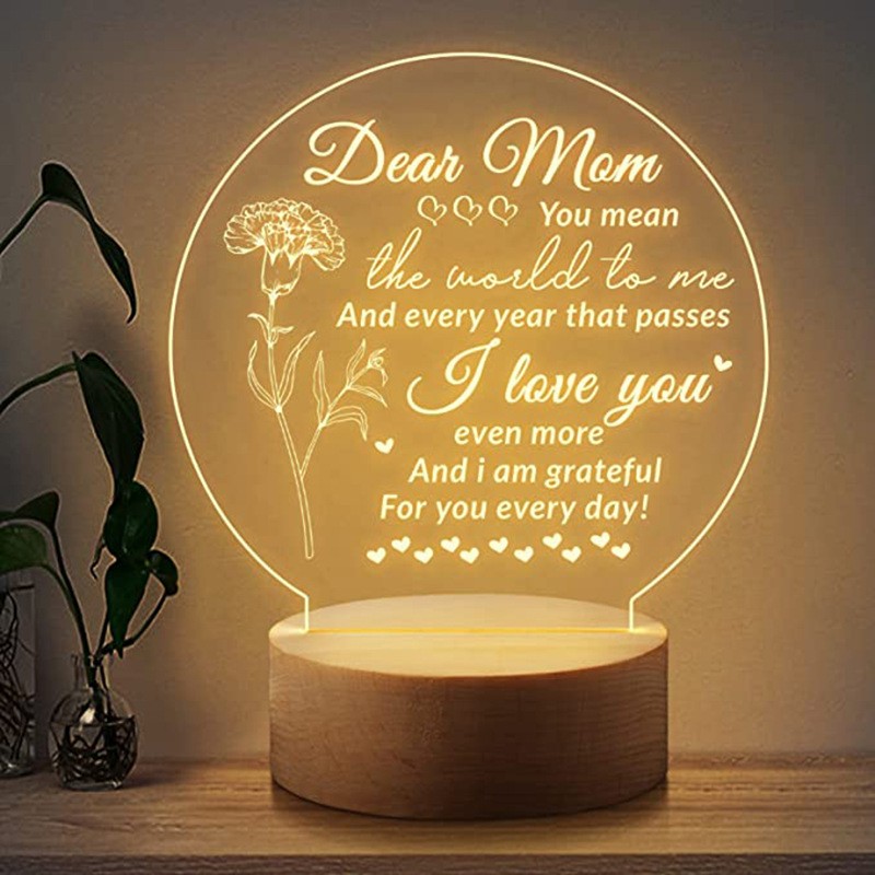 USB LED Night Creative Visualization Lamp 3D Acrylic Lamp Erasable Markers Rewritable Night Light With Message Board For Kids