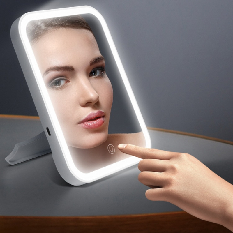 Makeup Mirror With LED Light Travel Makeup With LED Light Up Mirror LED Table Lamp Rechargeable Fill Light Desktop Vanity Mirror