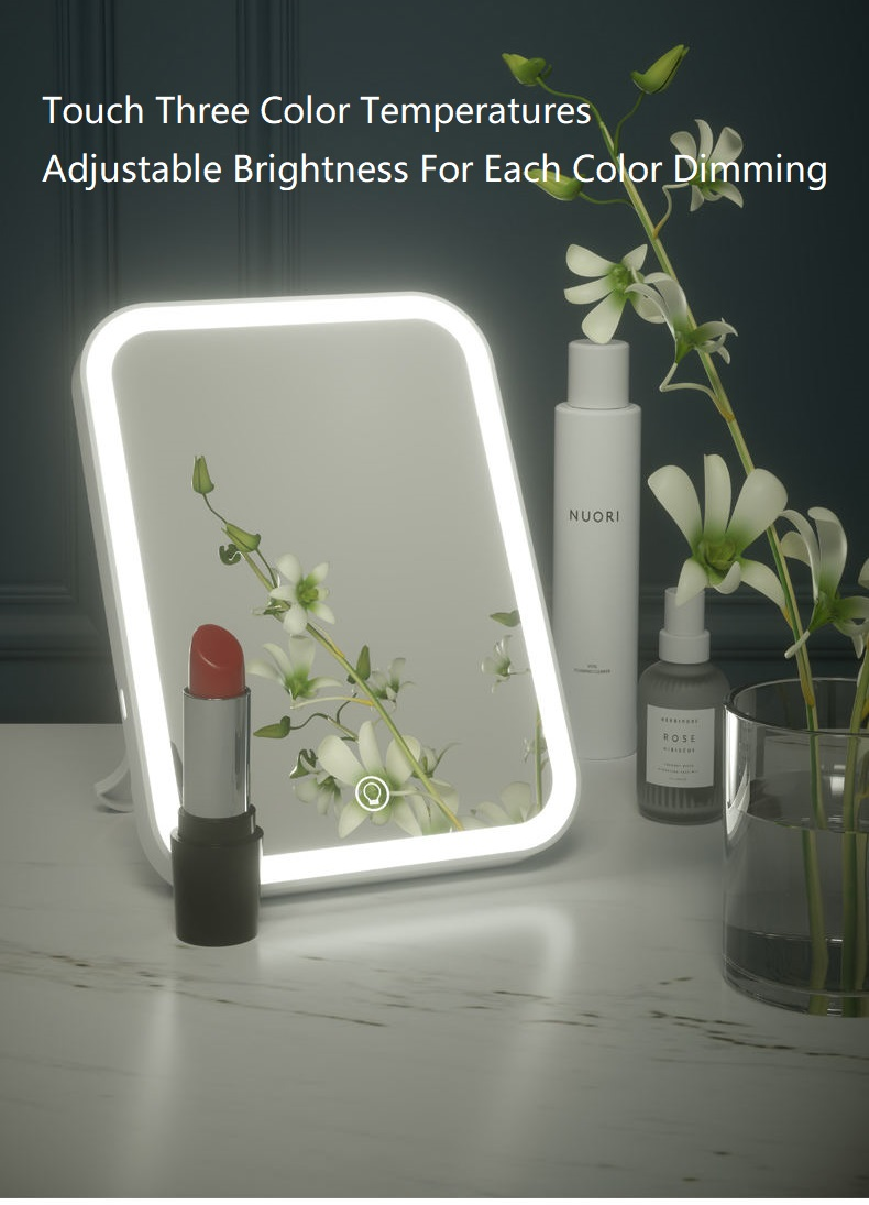 Makeup Mirror With LED Light Travel Makeup With LED Light Up Mirror LED Table Lamp Rechargeable Fill Light Desktop Vanity Mirror