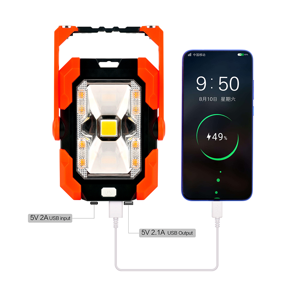 HH192 Portable Solar Handle Camping Lighting LED Emergency Outdoor Power Bank Solar Warning Lights Portable Work Light