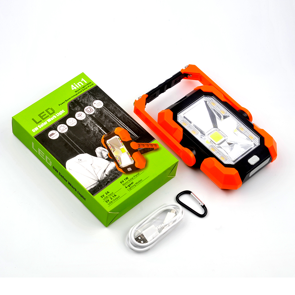 HH192 Portable Solar Handle Camping Lighting LED Emergency Outdoor Power Bank Solar Warning Lights Portable Work Light