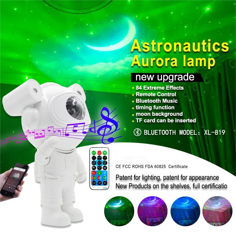 HH731 Astronaut Projector Night Light Projection Projection Lamp Speakers Bluetooth Timing Function Starry Sky For Kids Decoration