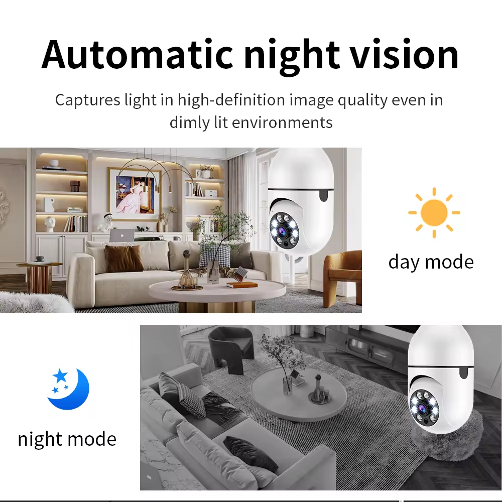 HHV360 Factory Hot Selling Security Camera Bulb Network IP Camera 360 Security Camera HD With Night Vision Remote Control