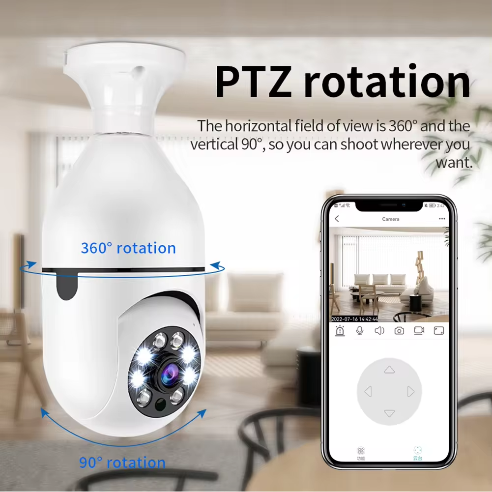 HHV360 Factory Hot Selling Security Camera Bulb Network IP Camera 360 Security Camera HD With Night Vision Remote Control