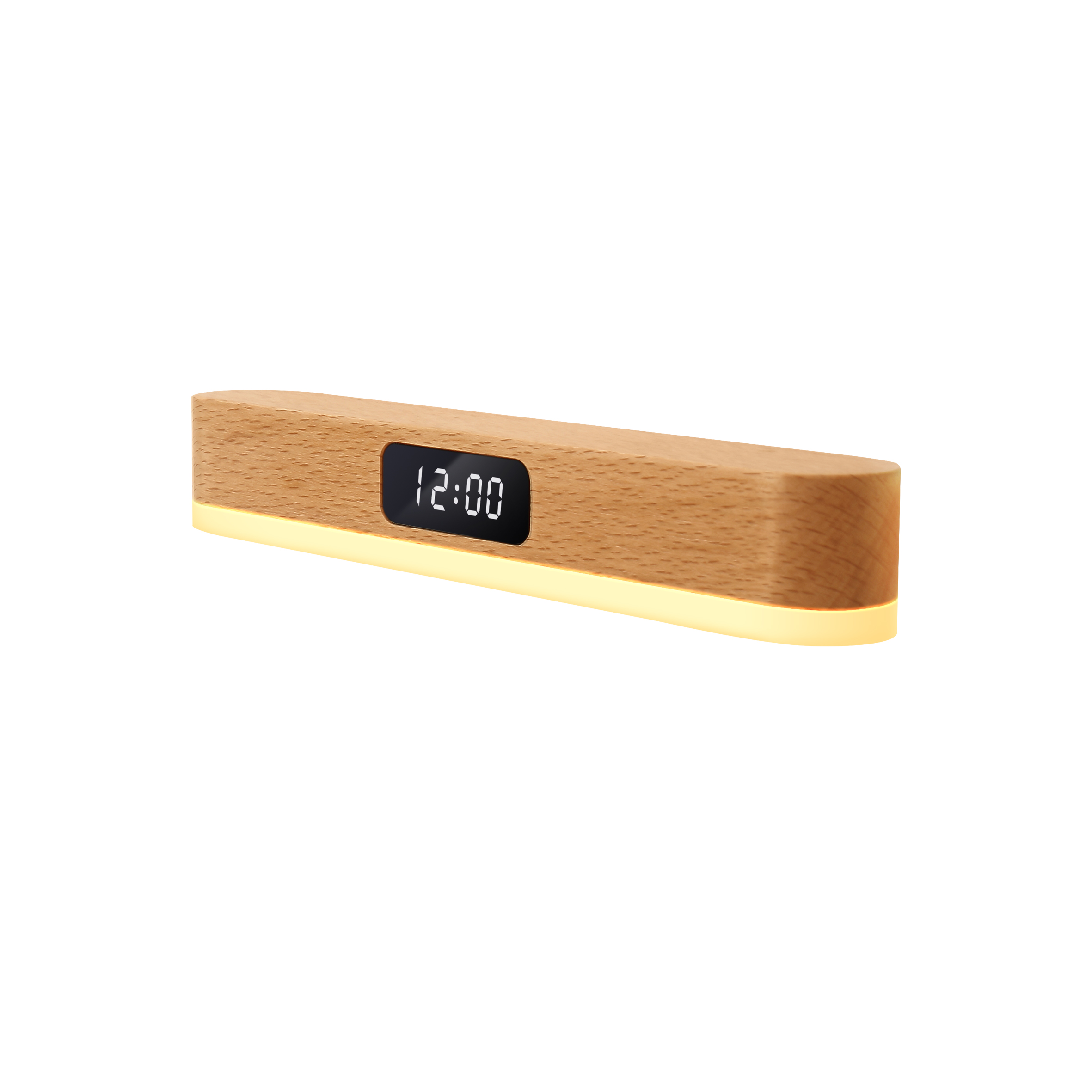 NO-HB039 / NO-HB040 Simple Wood Electromagnetic Adsorption Rechargeable Remote Control Clock Led Wall Lamp For Bedroom Headboard