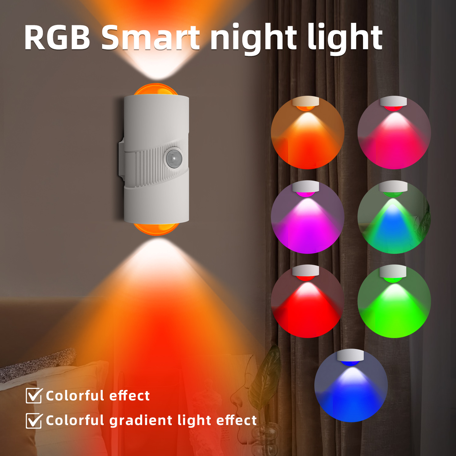 HHN90A  Smart Wall Night Light RGB with sensor