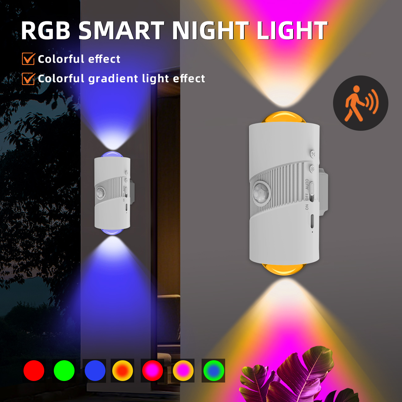 HHN90A  Smart Wall Night Light RGB with sensor