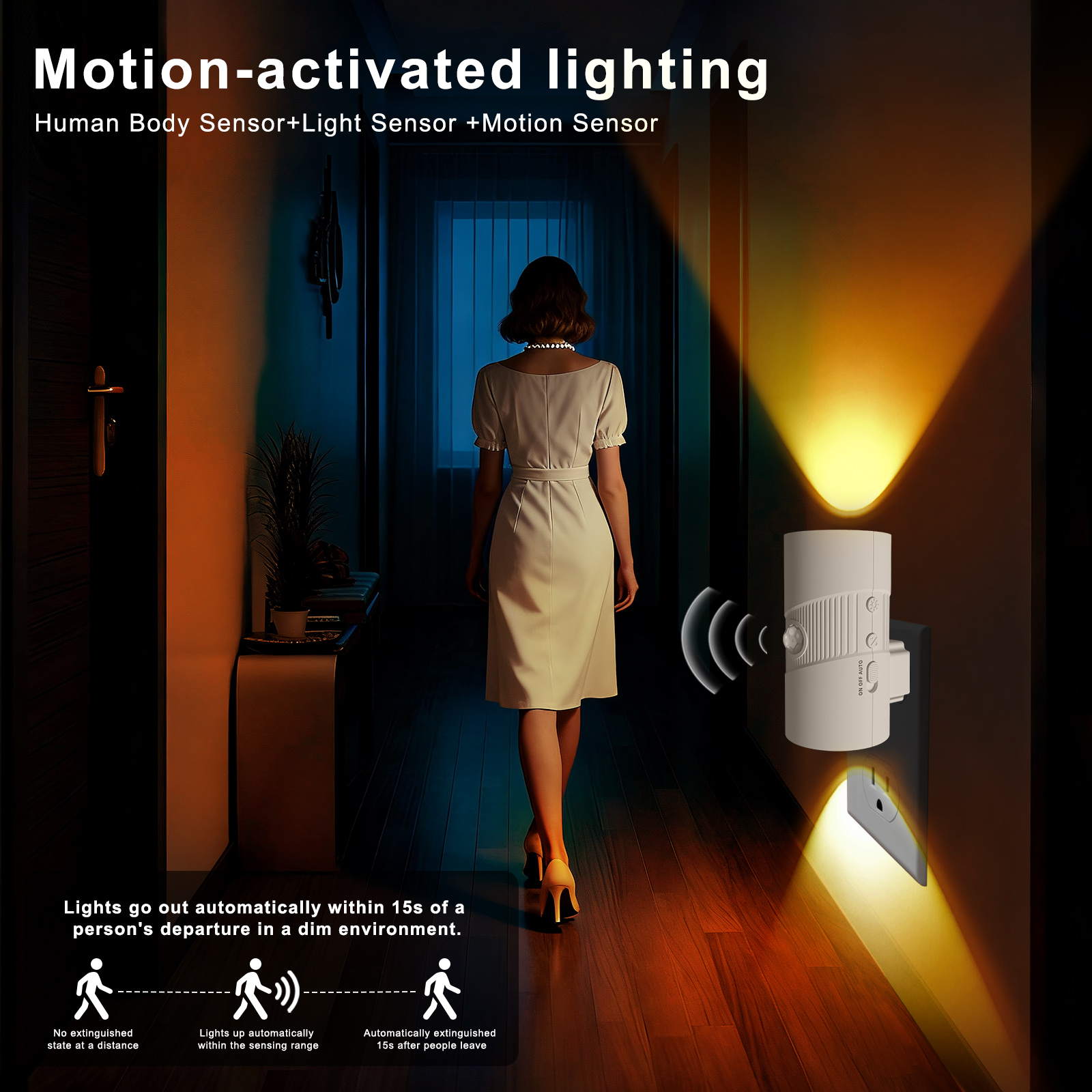 HHN90C Smart Wall Night Light 3CCT with sensor