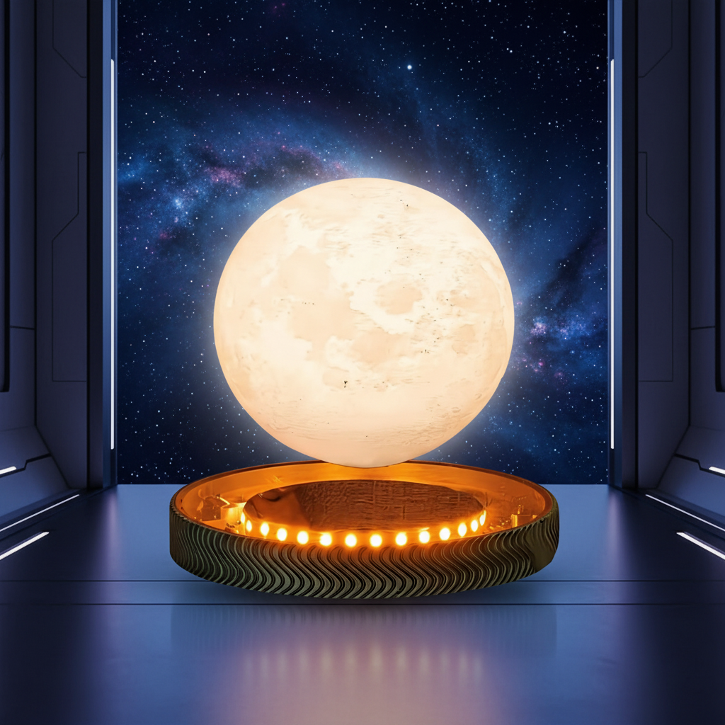 HHS007 Magnetic Levitating 3D Moon Lamp