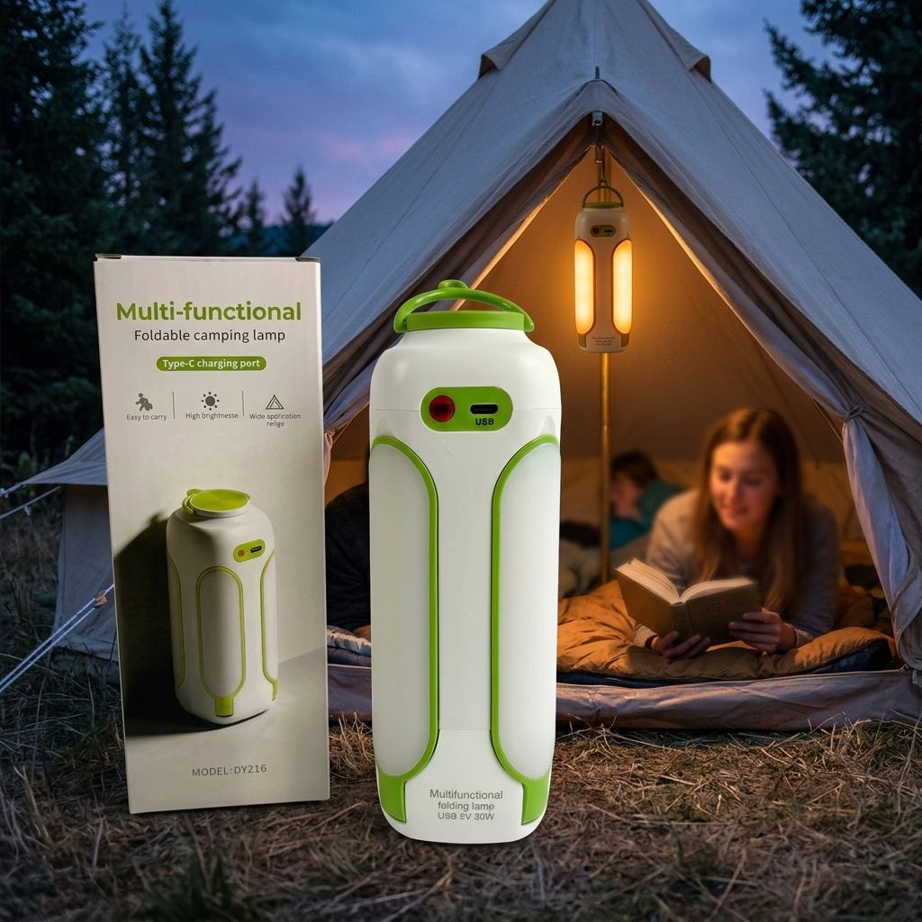 Atmospheric Emergency LED Light IP65 Waterproof with Hook Mosquito Repellent Feature Collapsible & Portable Design