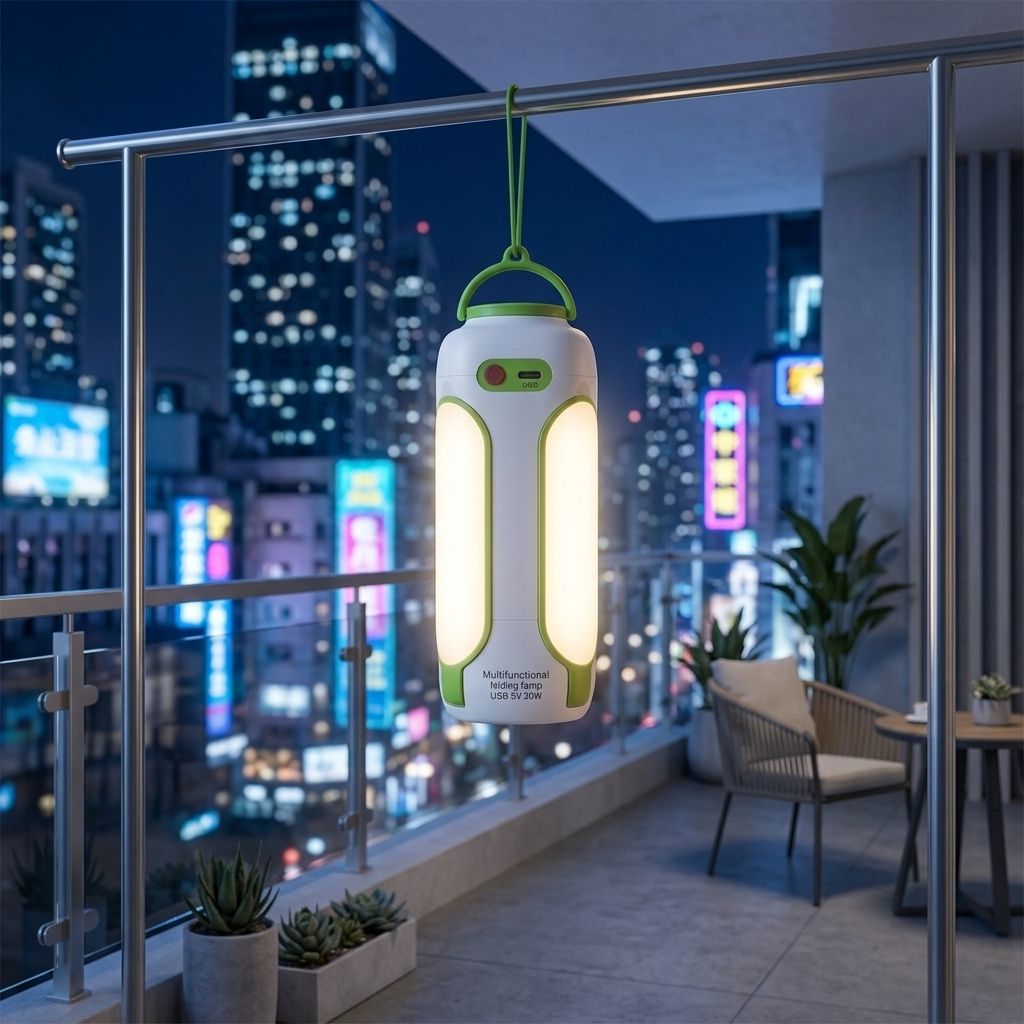 Atmospheric Emergency LED Light IP65 Waterproof with Hook Mosquito Repellent Feature Collapsible & Portable Design