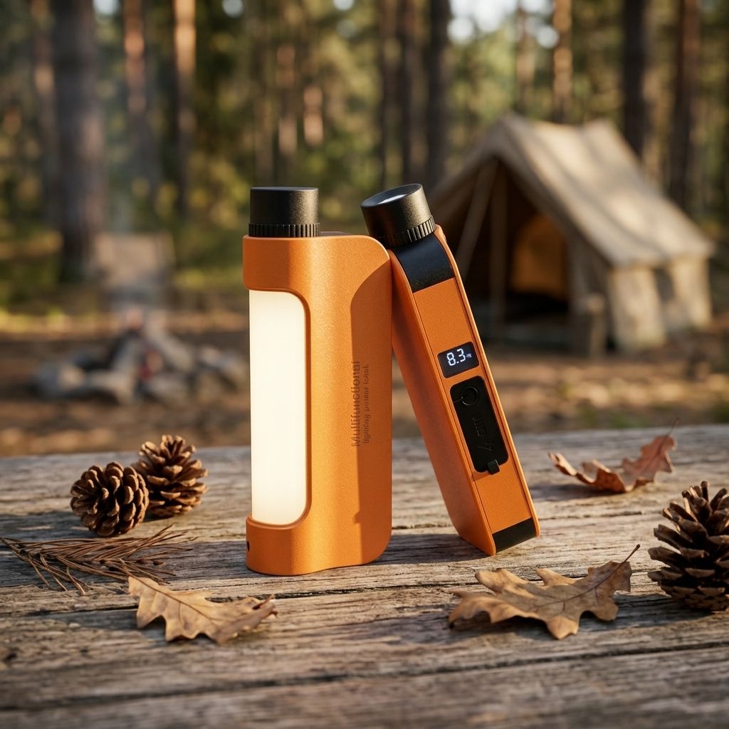 New Design Multi-Function Outdoor Camping Lamp Emergency Flashlight Power Bank IP65 Certified CE ABS Lithium Battery LED
