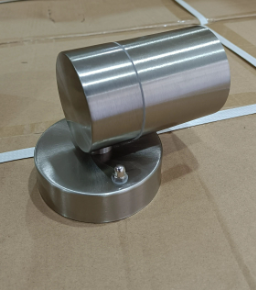 Modern Stainless Steel Outdoor LED Wall Sconce IP44-rated Up-Down Cylinder Light with Motion Sensor